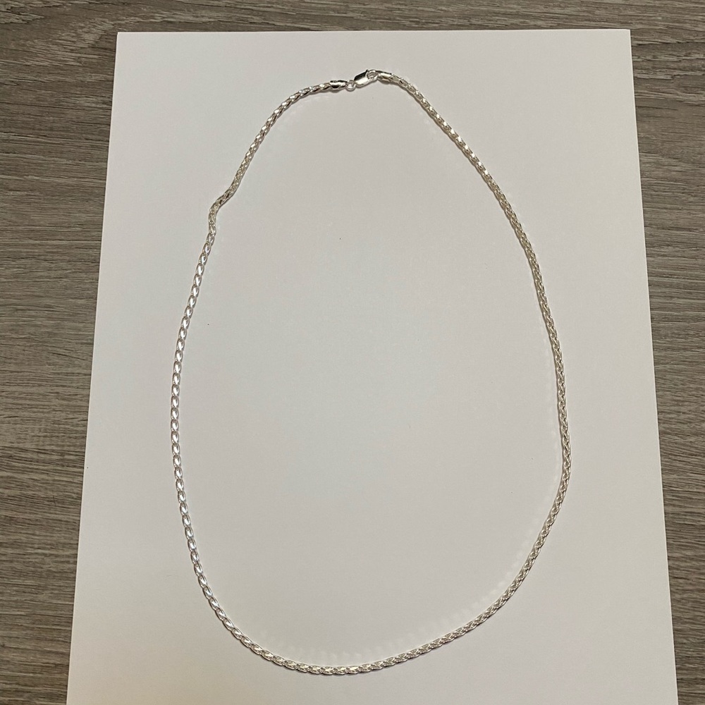 Sterling Silver 24 inch solid wheat chain necklace